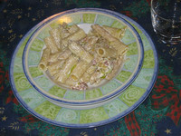 Maccheroni speck e porri